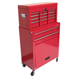 Chest & Roller Cabinet Set in Red
