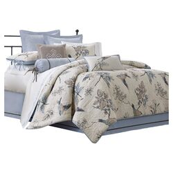 Pyrenees Comforter Set in Blue & Ivory