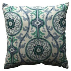 Suzani Cotton Pillow in Green