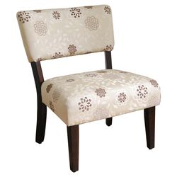 Floral Gigi Slipper Chair in Cream