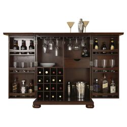Alexandria Expandable Bar Cabinet in Vintage Mahogany