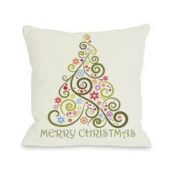 Holiday Birds on Holly Pillow