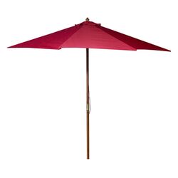 9' Wooden Market Umbrella in Red