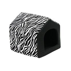 2 in 1 Zebra Print Pet House Sofa in Black