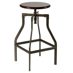 Cyprus Adjustable Backless Barstool in Pewter