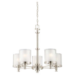 Decker 5 Light Chandelier in Brushed Nickel