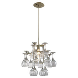 1 Light Chandelier in Aged Silver