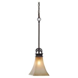 6 Light Caged Foyer Pendant in Rubbed Bronze