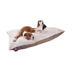 Rectangular Pillow Dog Bed in Khaki
