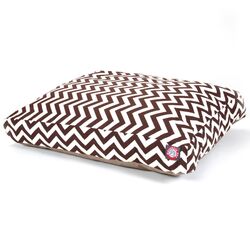 Zig Zag Rectangle Pet Bed in Chocolate