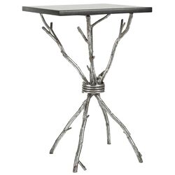 Ben End Table in Black & Silver