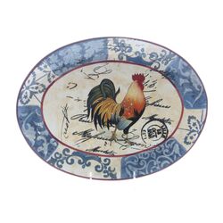 Lille Rooster Oval Platter in Blue