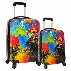 2 Piece Luggage Set in Paint Splatter