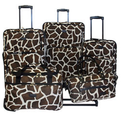 Giraffe 5 Piece Luggage Set in Brown Giraffe 5 Piece Luggage Set in Brown