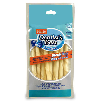 Hartz Dentist's Best Rawhide Twist Dog Treat (8-Pack)