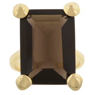 J Goodin Gold-Tone Cubic Zirconia Cocktail Solitaire Ring