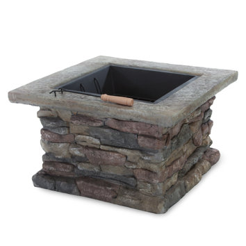 Home Loft Concept Seymour Natural Stone Square Fire Pit