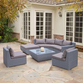 Cheap Home Loft Concept Trabuco 7 Piece Outdoor Sectional Set Furpro041208