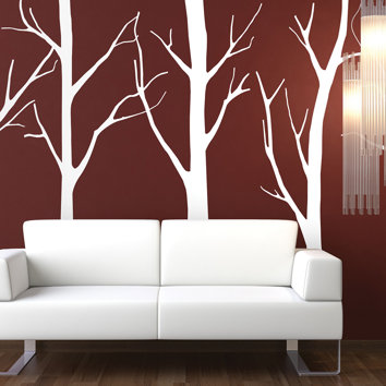 2 Piece Trees Forest Wall Sticker Set | Wayfair UK