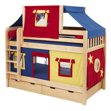 Bunk+Bed+Tent+Top ... -Kids-Low-Bunk-Bed-with-Straight-Ladder-Top-Tent-and-Trundle.jpg