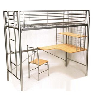 Harvard Bunk Bed with Desk and Chair in SIiver | Wayfair Australia