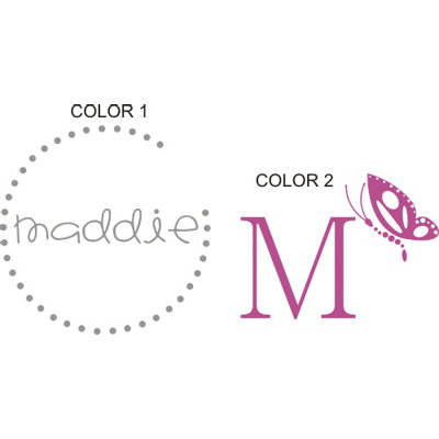 Alphabet Garden Designs Butterfly Dots Monogram Wall Decal