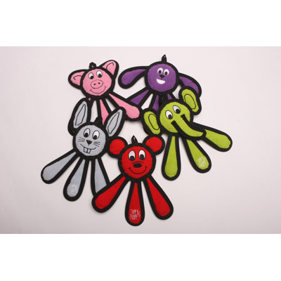 Tuff Enuff Dangles Pig Dog Toy in Pink