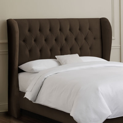 Tufted Wingback Velvet Headboard by Skyline Furniture -image