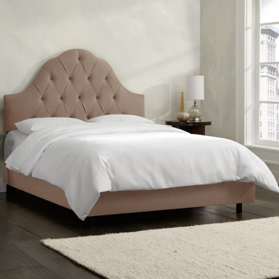 Velvet Upholstered Panel Bed by Skyline Furniture -image
