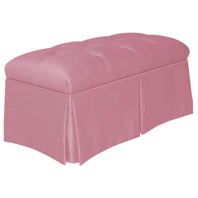 Skyline Furniture Tufted Skirted Bedroom Storage Ottoman