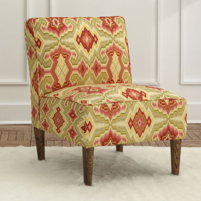 Ikat Fabric Slipper Chair