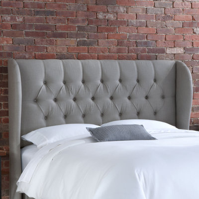 Skyline Furniture Tufted Wingback Linen Headboard