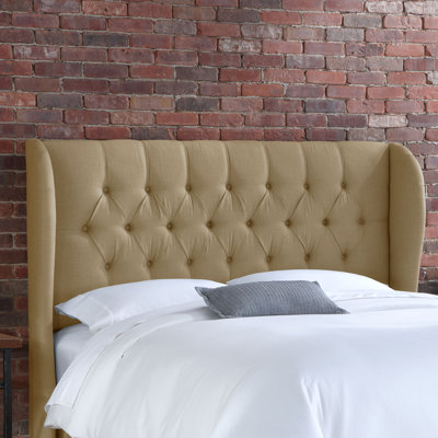 Skyline Furniture Tufted Wingback Linen Headboard