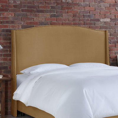 Nail Button Velvet Wingback Headboard by Skyline Furniture -image