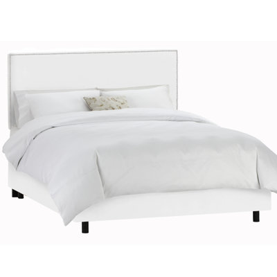 Nail Button Micro-Suede Panel Bed by Skyline Furniture -image