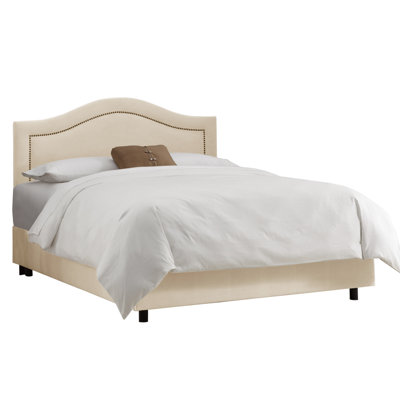 Nail Button Velvet Panel Bed by Skyline Furniture -image