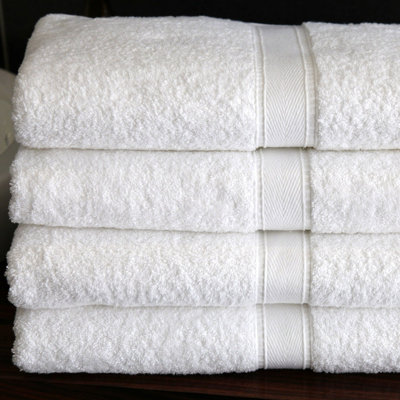Linum Home Textiles Four Piece Terry Bath Towel Set in Pure White