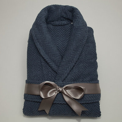 Linum Home Textiles Luxury Hotel & Spa Collection Herringbone Weave 100% Turkish Cotton Unisex Bathrobe