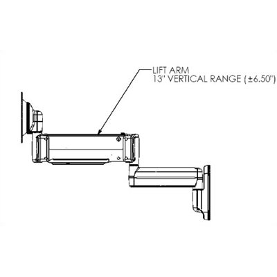 Chief Manufacturing Height Adjustable Dual Arm Wall Monitor Mount for 10 - 30" Screens