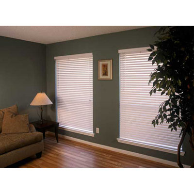 Fauxwood Impressions 2" Faux Wood Blind in White - 84" L