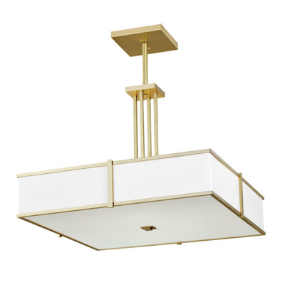 ILEX Lighting Hatbox Square Pendant with Quad Stem