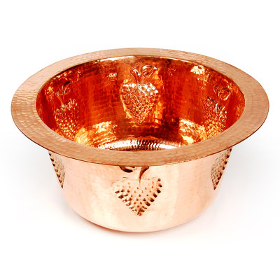 D'Vontz Round Copper Prep Sink with Grape Relief