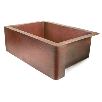 D'Vontz 33" x 22" x 10" Single Bowl Copper Farmhouse Kitchen Sink