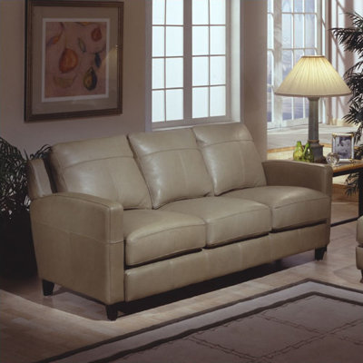 Omnia Furniture Skyline 3 Seat Leather Sofa Set