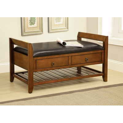 Hokku Designs Wooden Leatherette Storage Entryway Bench  Wayfair