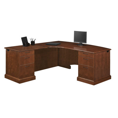 DMI Office Furniture Belmont Right Corner "L" Executive Desk with 6 Drawers