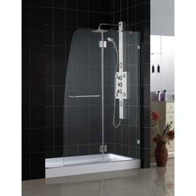 Dreamline Aqua Lux Pivot Shower Door with Left Drain and Amazon Base Kit