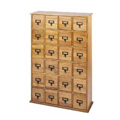 Leslie Dame Enterprises Library Style 24 Drawer Multimedia Cabinet
