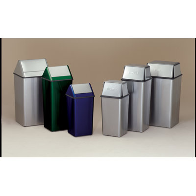 Witt Metal Series Wastewatchers 13 Gallon Stainless Steel Receptacle with Rigid Plastic Liner