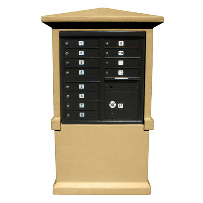 Qualarc Stucco Tall Pedestal CBU Column Mailbox Center Column